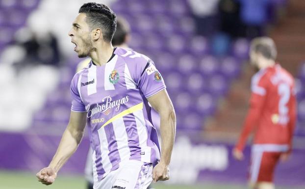 Anuar celebra su gol ante el Zaragoza/EL NORTE