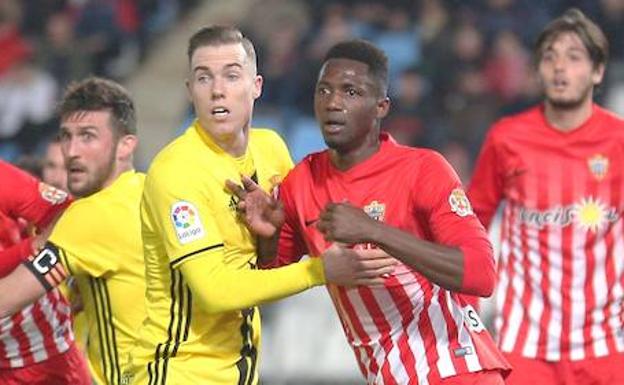 Sulayman, en un partido con la camiseta del Almería. /UD Almería