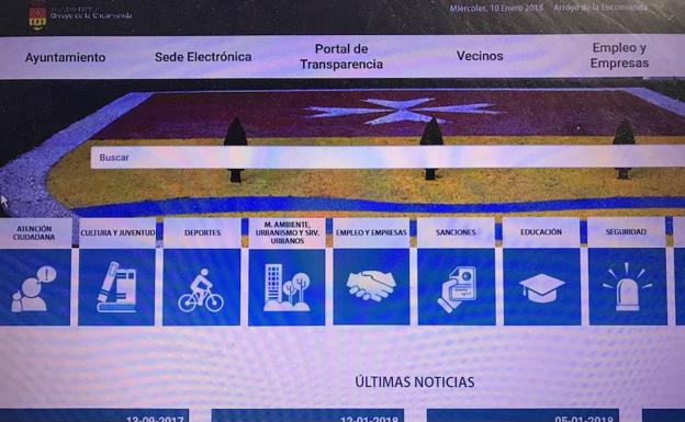 Imagen renovada y más accesible de la web del ayuntamiento de Arroyo. /Jota de la Fuente