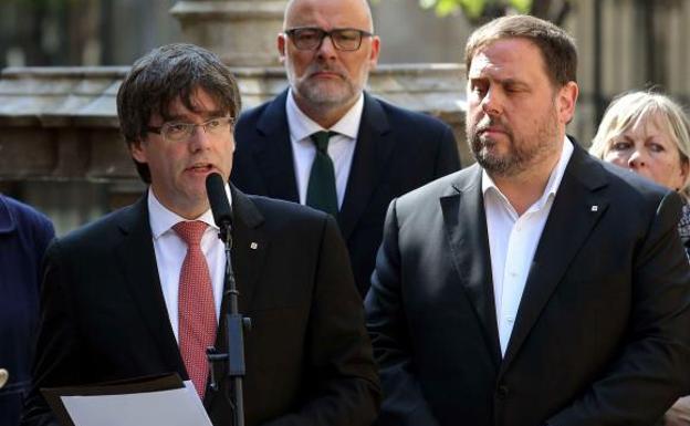 Puigdemont y Junqueras. /Efe