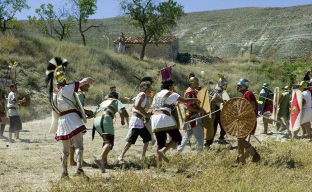 Recreación de la batalla entre celtíberos y romanos.