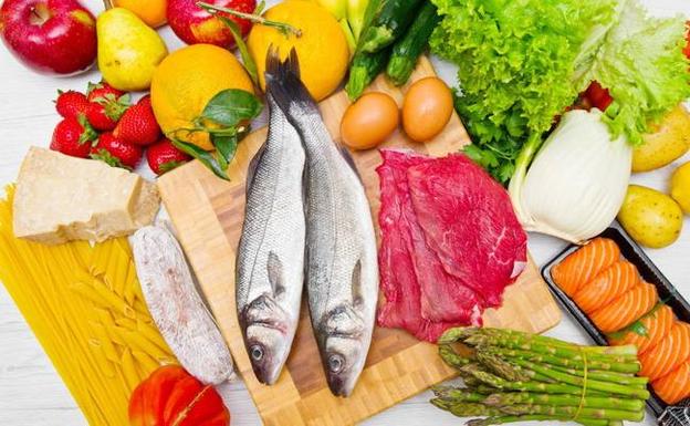 Algunos de los ingredientes de la dieta mediterránea.