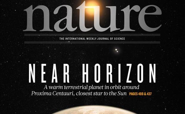 Portada de la revista Nature en la que se presentaba el artículo sobre el descubrimiento de Próxima b.