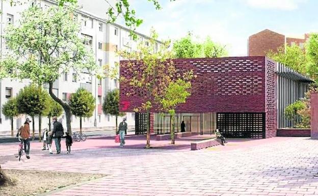 Así será el acceso al inmueble, desde la plazuela con Tirso de Molina./