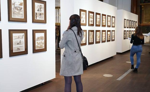 Algunas de las viñetas expuestas en las paredes de la sala de Las Francesas. /El Norte