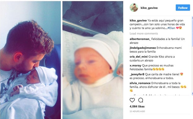 Composición de Kiko Gaviño con su sobrino Elian. /Instagram