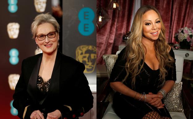 Meryl Streep (izda.) y Mariah Carey. /Reuters