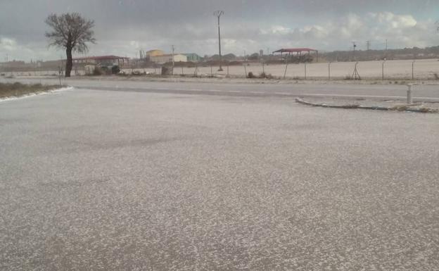 Granizo en Pedrajas de San Esteban./