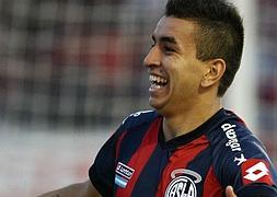 Ángel Correa, en una imagen de archivo con San Lorenzo./