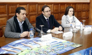 Miguel Ángel de la Fuente, Anfonso Polanco y Vanesa Guzón, en la presentación del programa en el Ayuntamiento / A. Quintero/