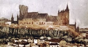 Vista del Alcázar de Segovia./ JUAN MORENO Otra de las obras expuestas en Rafael./ J. M./