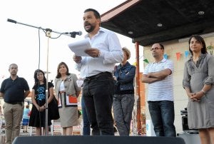 Joaquín Robledo, durante el pregón de las fiestas. ::
RICARDO OTAZO/
