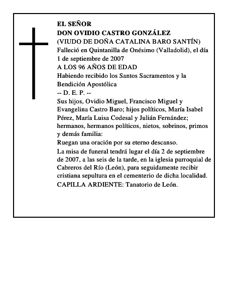 DON OVIDIO CASTRO GONZÁLEZ