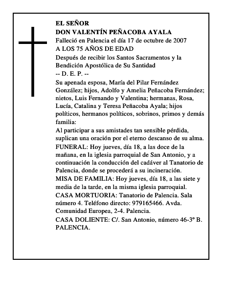 DON VALENTÍN PEÑACOBA AYALA