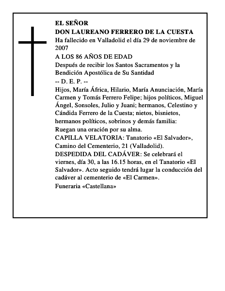 DON LAUREANO FERRERO DE LA CUESTA