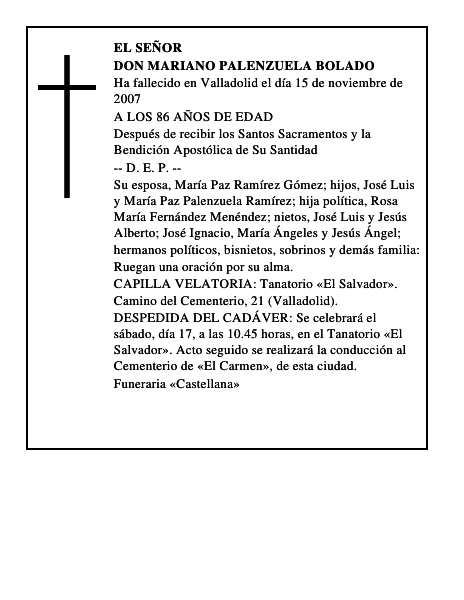 DON MARIANO PALENZUELA BOLADO