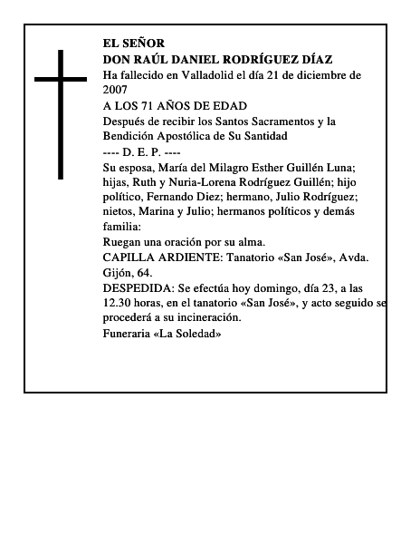DON RAÚL DANIEL RODRÍGUEZ DÍAZ