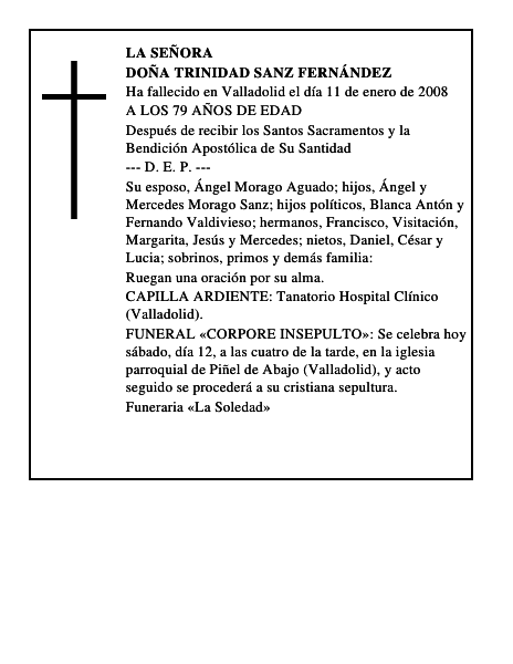 DOÑA TRINIDAD SANZ FERNÁNDEZ