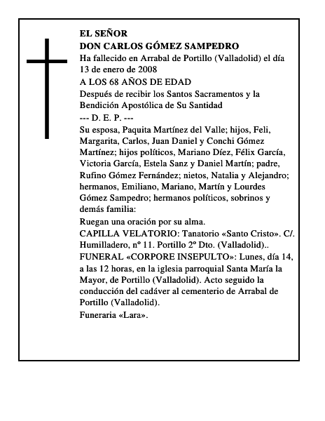 DON CARLOS GÓMEZ SAMPEDRO
