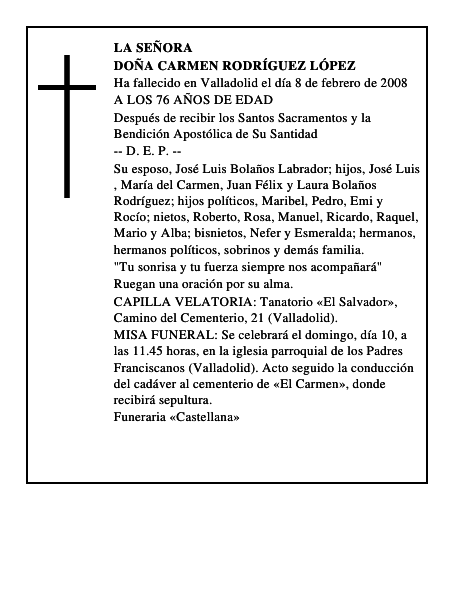 DOÑA CARMEN RODRÍGUEZ LÓPEZ