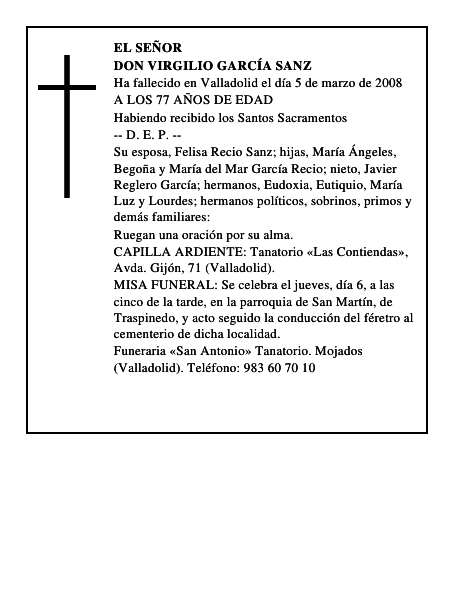 DON VIRGILIO GARCÍA SANZ