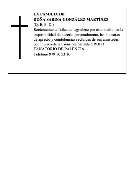 DOÑA SABINA GONZÁLEZ MARTÍNEZ