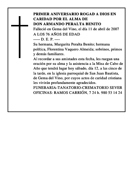 DON ARMANDO PERALTA BENITO