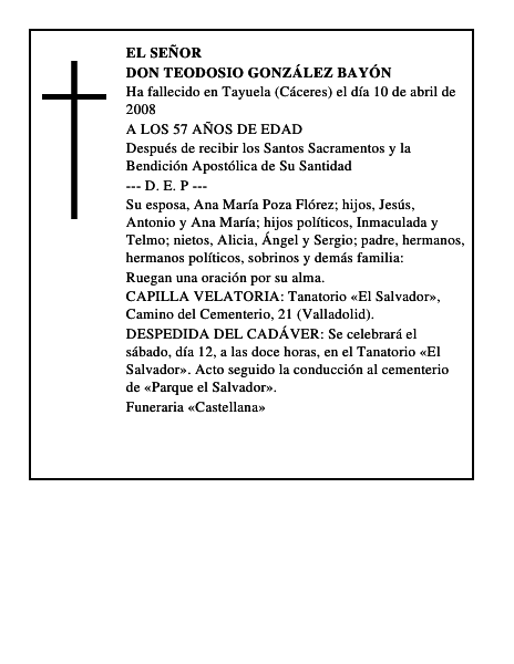 DON TEODOSIO GONZÁLEZ BAYÓN