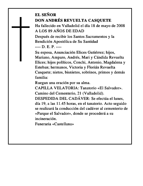DON ANDRÉS REVUELTA CASQUETE