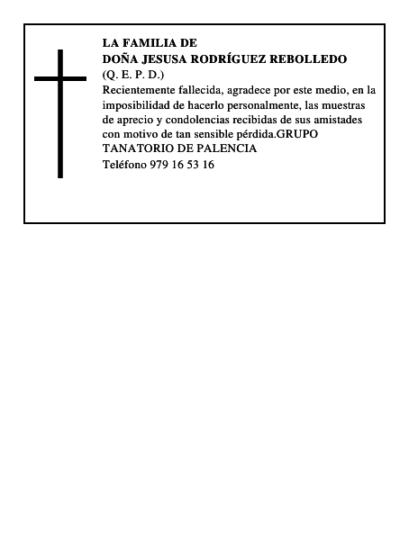 DOÑA JESUSA RODRÍGUEZ REBOLLEDO