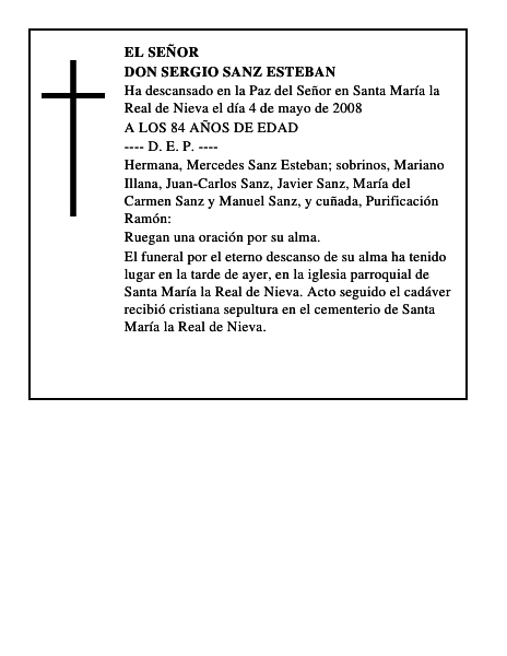 DON SERGIO SANZ ESTEBAN