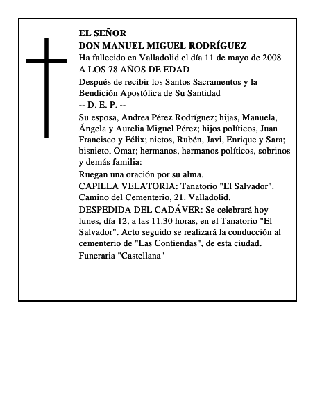 DON MANUEL MIGUEL RODRÍGUEZ