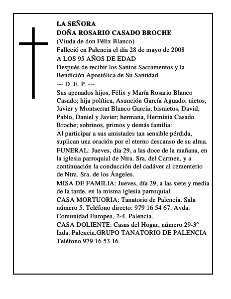 DOÑA ROSARIO CASADO BROCHE