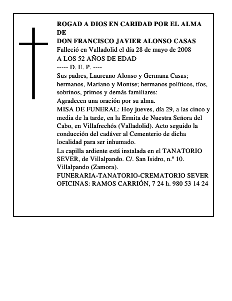 DON FRANCISCO JAVIER ALONSO CASAS