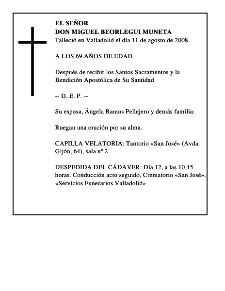 DON MIGUEL BEORLEGUI MUNETA