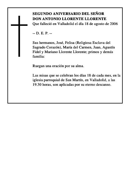 DON ANTONIO LLORENTE LLORENTE