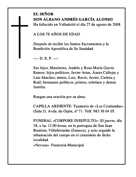 DON ALBANO ANDRÉS GARCÍA ALONSO