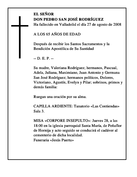 DON PEDRO SAN JOSÉ RODRÍGUEZ