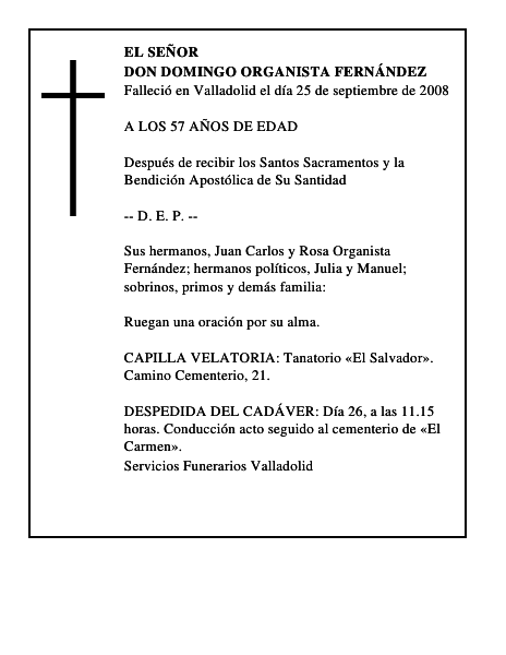 DON DOMINGO ORGANISTA FERNÁNDEZ