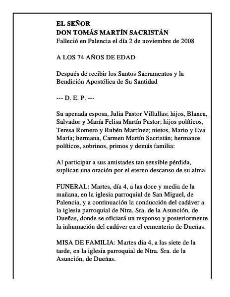 DON TOMÁS MARTÍN SACRISTÁN