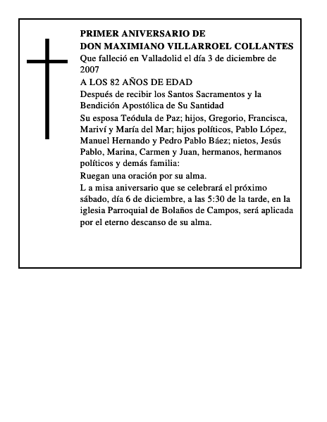 DON MAXIMIANO VILLARROEL COLLANTES