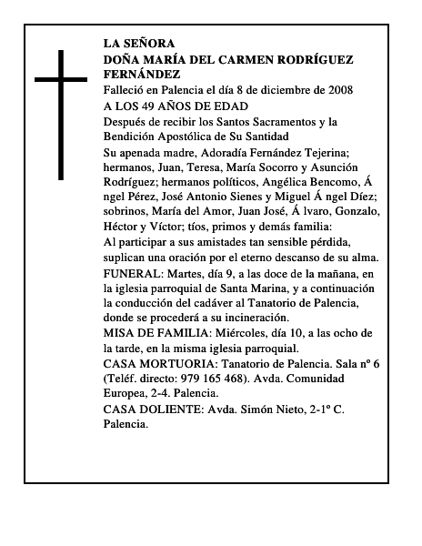 DOÑA MARÍA DEL CARMEN RODRÍGUEZ FERNÁNDEZ
