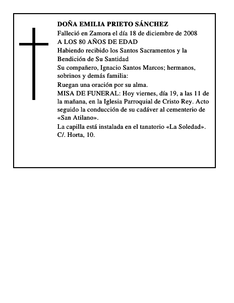 DOÑA EMILIA PRIETO SÁNCHEZ
