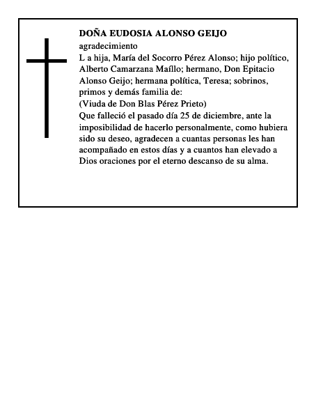DOÑA EUDOSIA ALONSO GEIJO