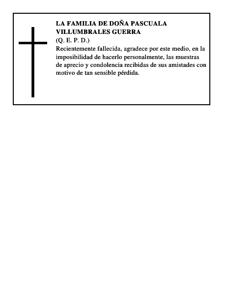 LA FAMILIA DE DOÑA PASCUALA VILLUMBRALES GUERRA