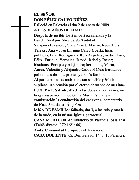 DON FÉLIX CALVO NÚÑEZ