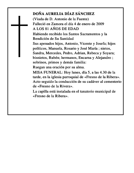 DOÑA AURELIA DÍAZ SÁNCHEZ