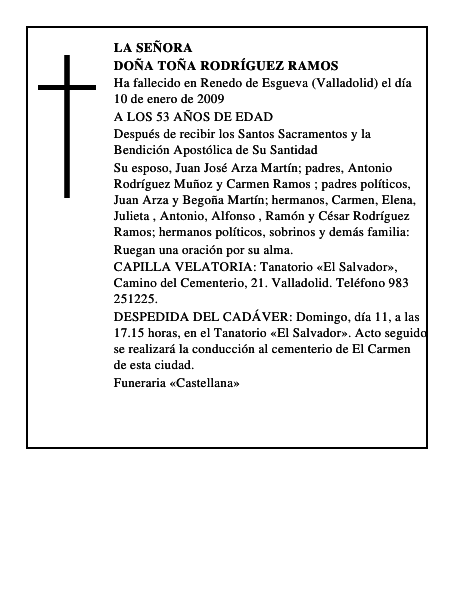 DOÑA TOÑA RODRÍGUEZ RAMOS