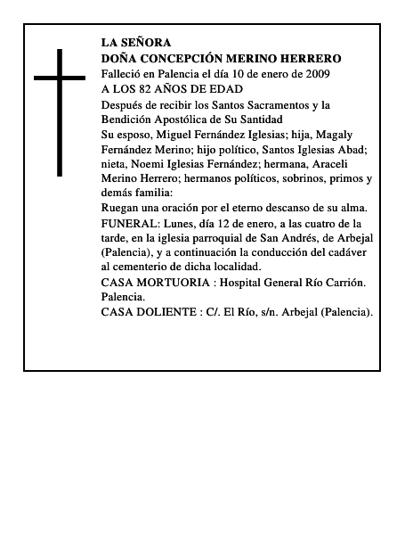 DOÑA CONCEPCIÓN MERINO HERRERO