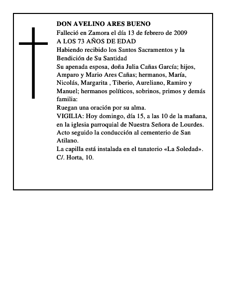 DON AVELINO ARES BUENO